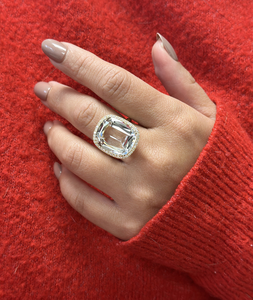 Yellow gold-Rock Crystal