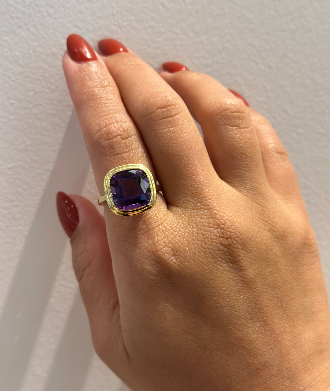 Yellow gold-Amethyst