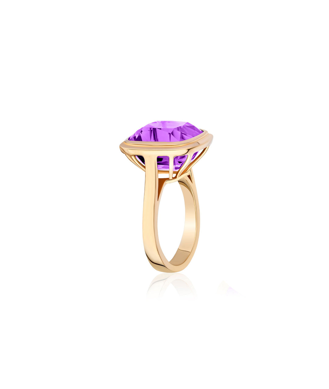 Yellow gold-Amethyst
