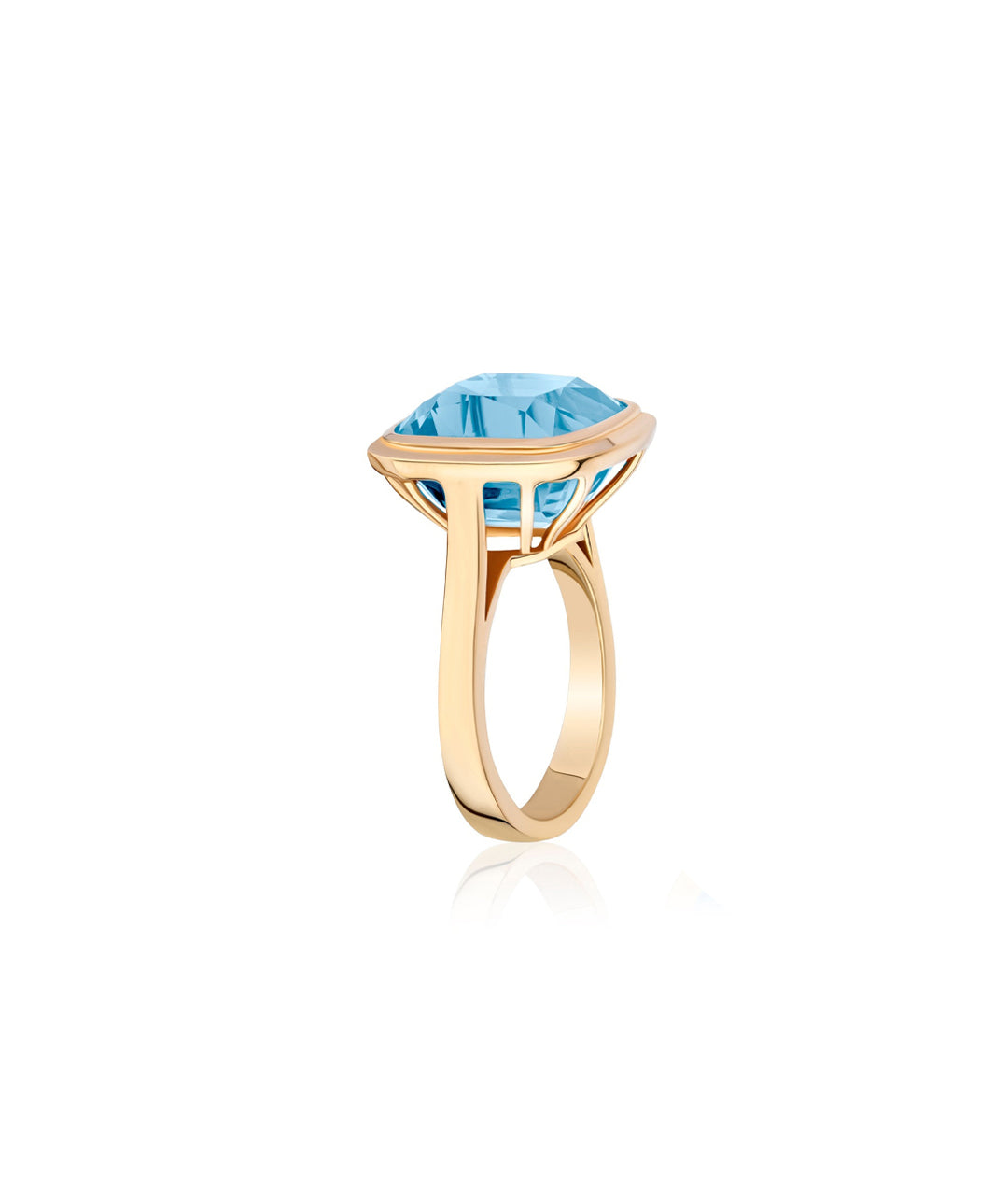 Yellow gold-Blue Topaz