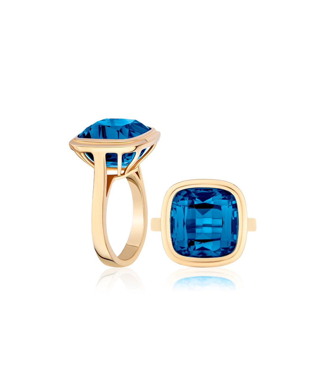 Yellow gold-London Blue Topaz
