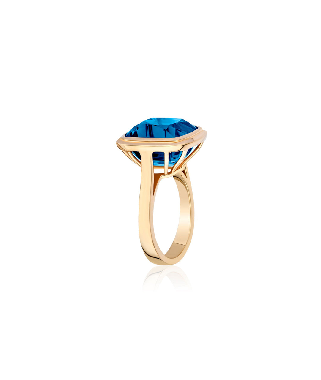 Yellow gold-London Blue Topaz