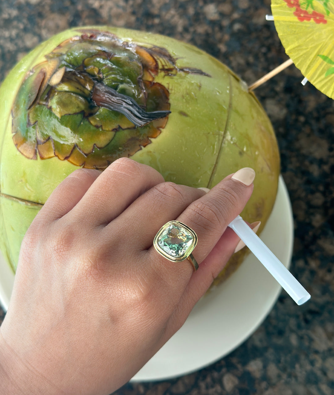 Yellow gold-Prasiolite