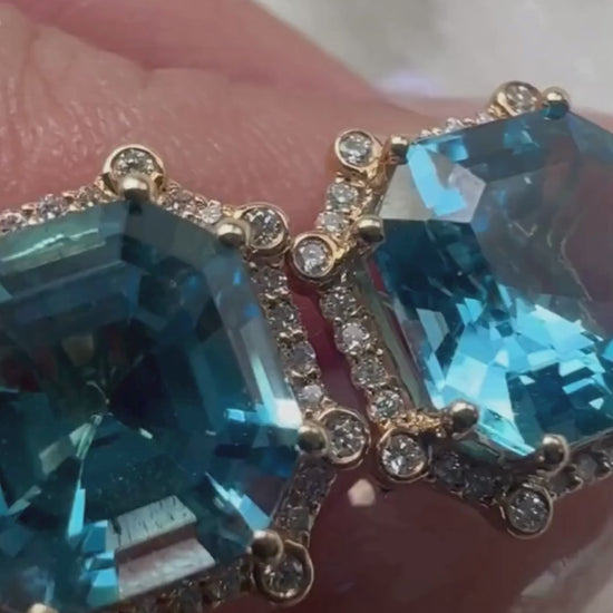 Yellow gold-Blue Topaz