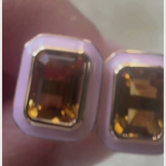 Citrine with Pink Enamel
