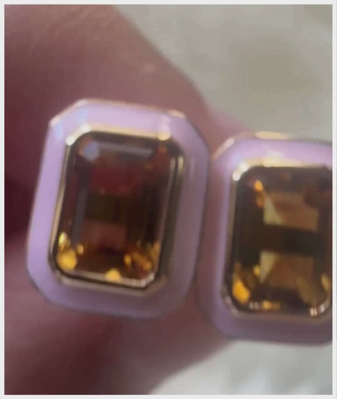 Citrine with Pink Enamel
