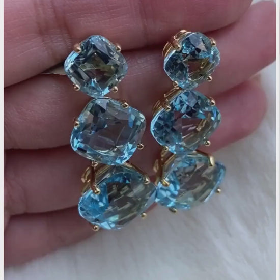 Yellow gold-Blue Topaz