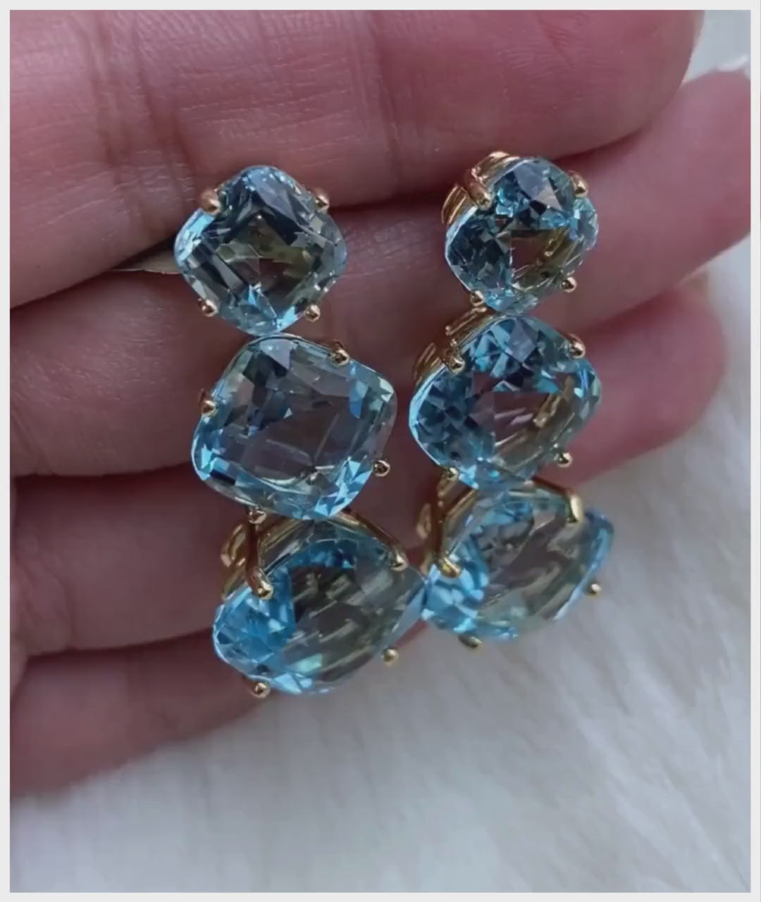 Yellow gold-Blue Topaz