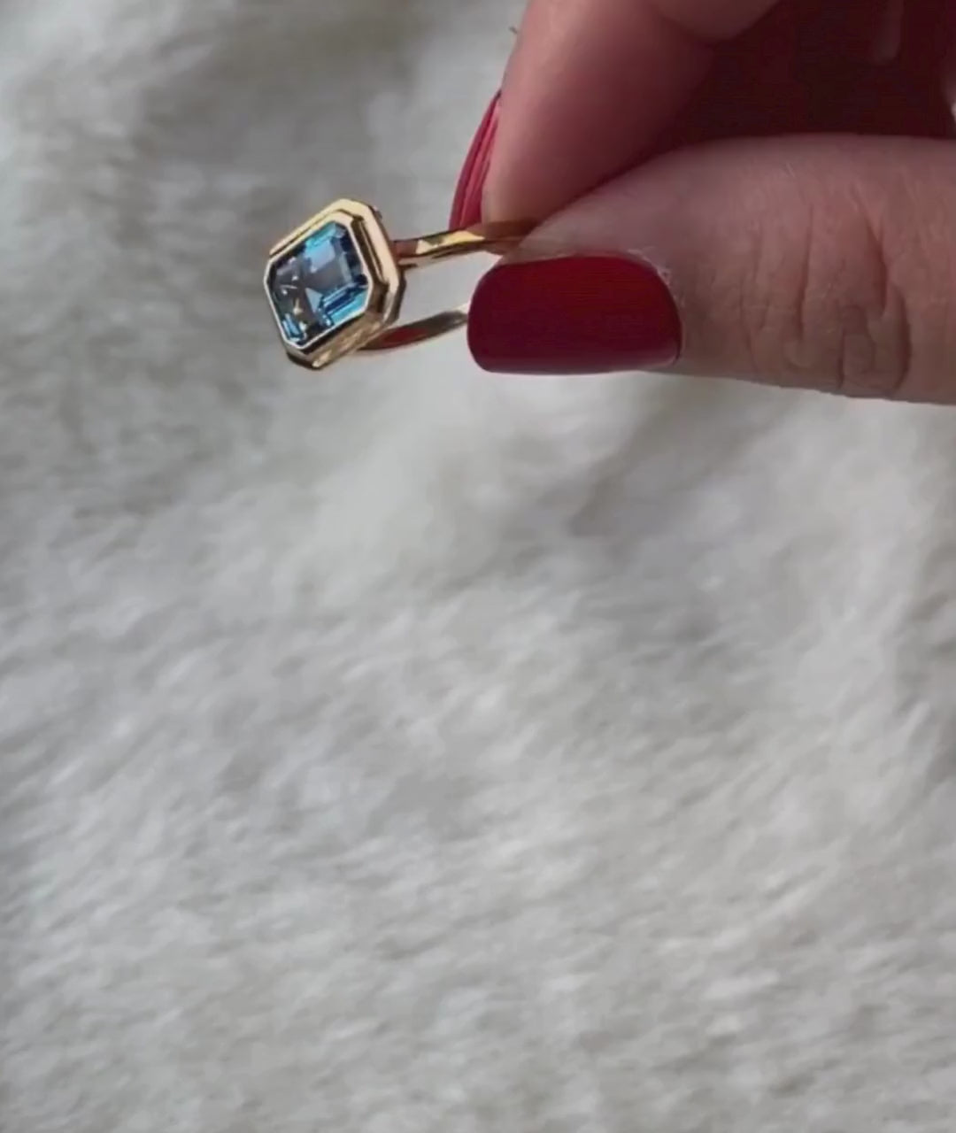 Yellow gold-Blue Topaz