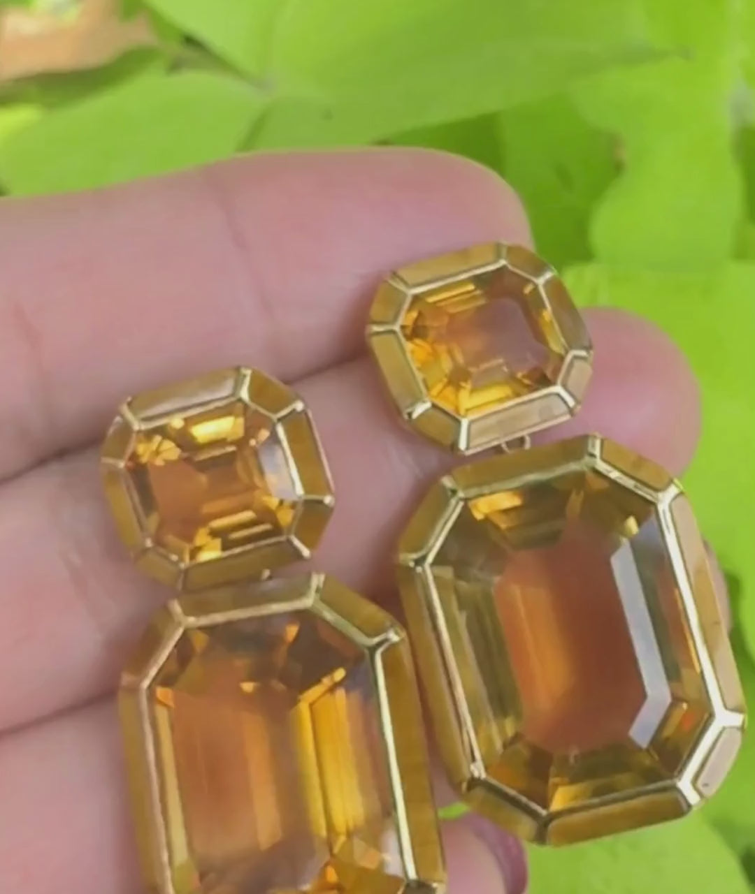 Yellow gold-Citrine with Tiger Eye