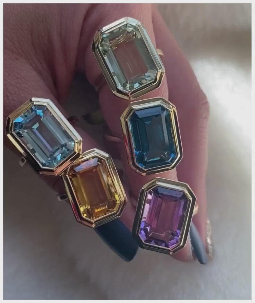 Yellow gold-London Blue Topaz