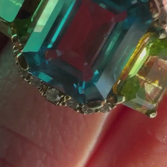 Blue Topaz with Peridot