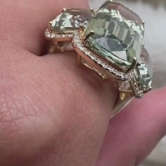 Yellow gold-Prasiolite