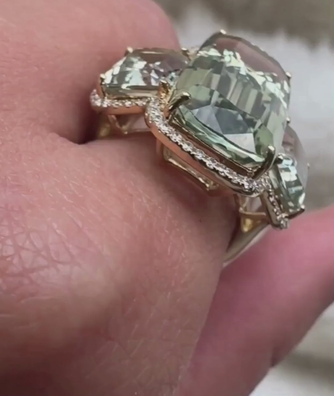 Yellow gold-Prasiolite