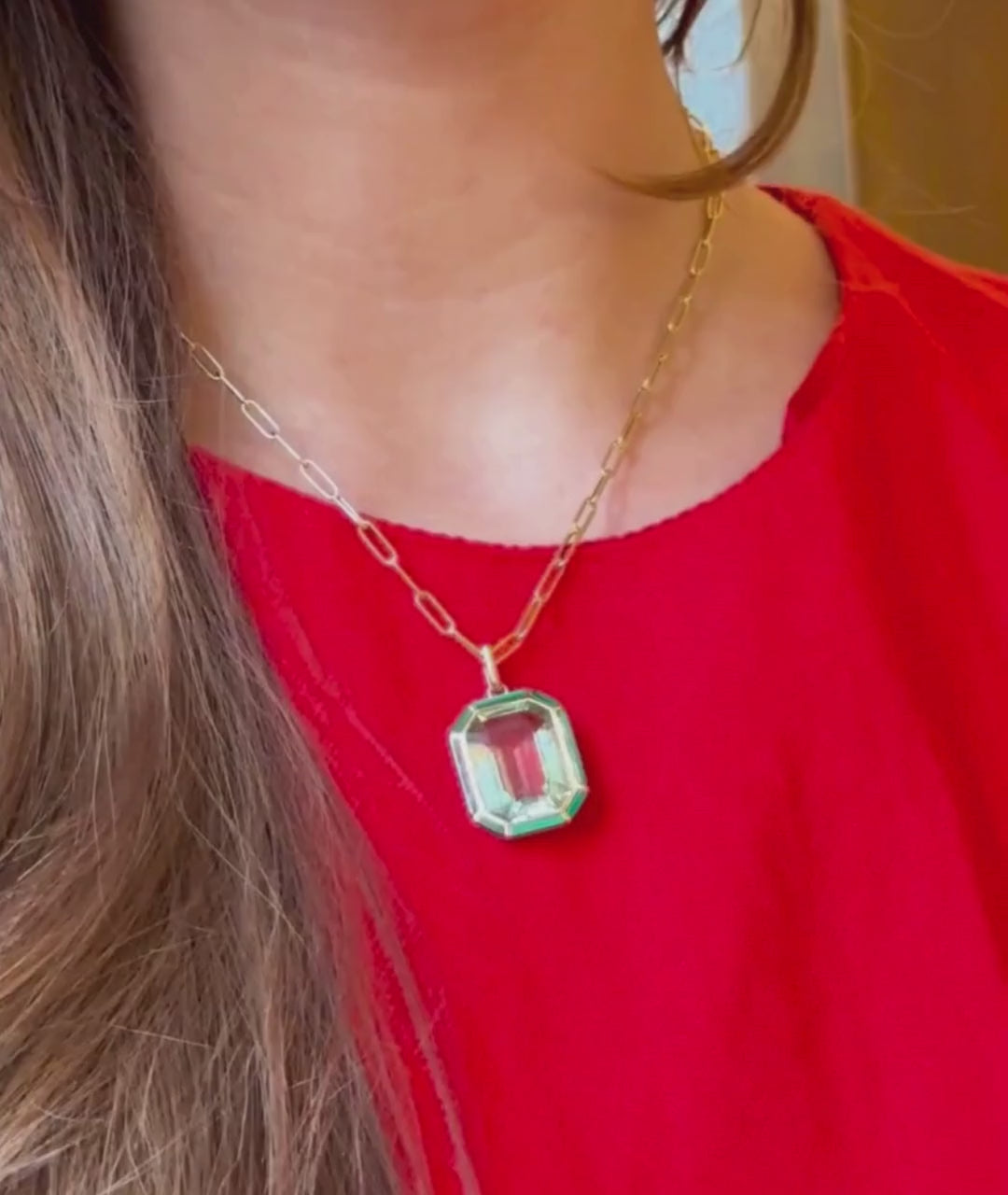 Yellow gold-Prasiolite with Malachite