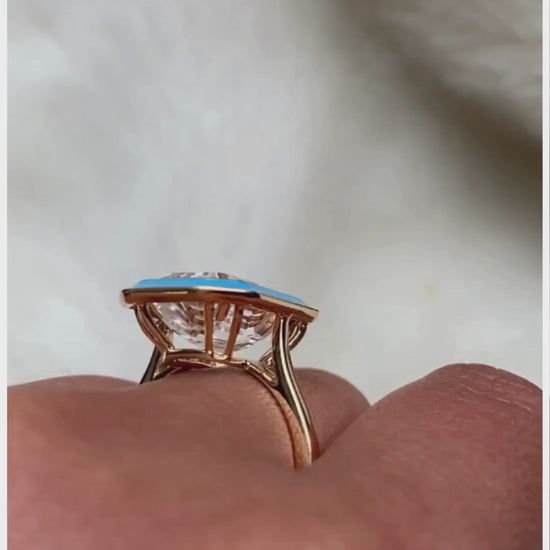 Rock Crystal with Turquoise Enamel