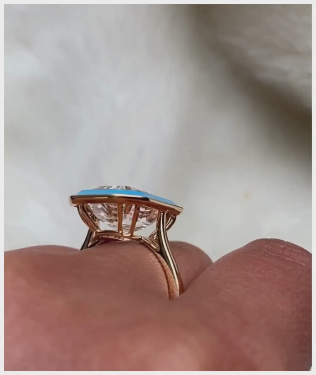 Rock Crystal with Turquoise Enamel