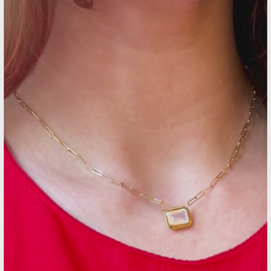 Yellow gold-Moon Quartz