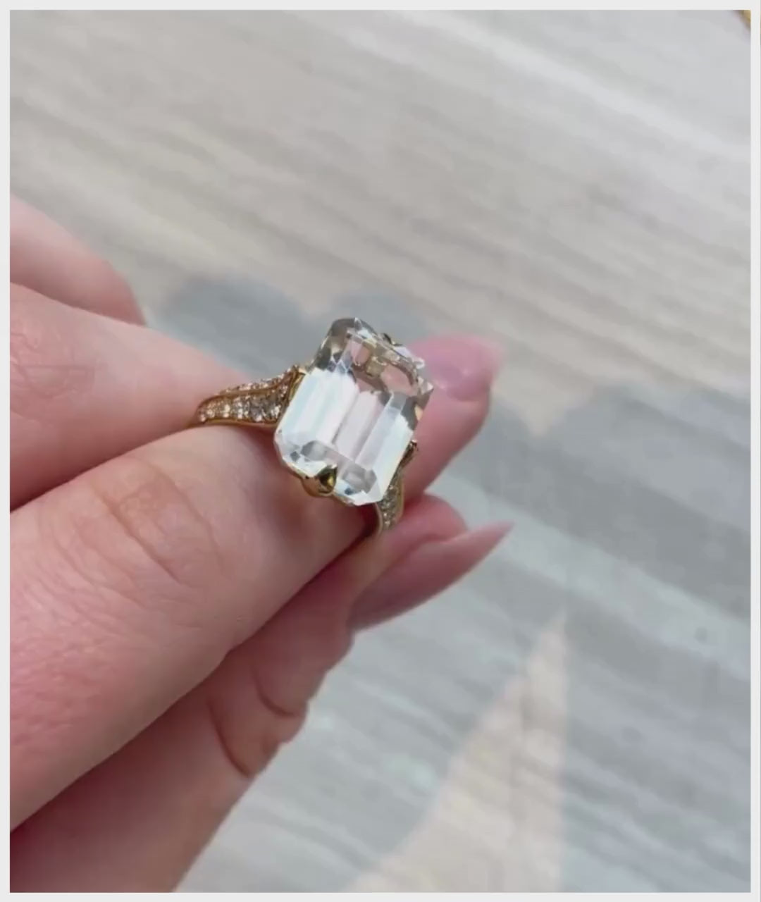 Yellow gold-Rock Crystal with Diamond