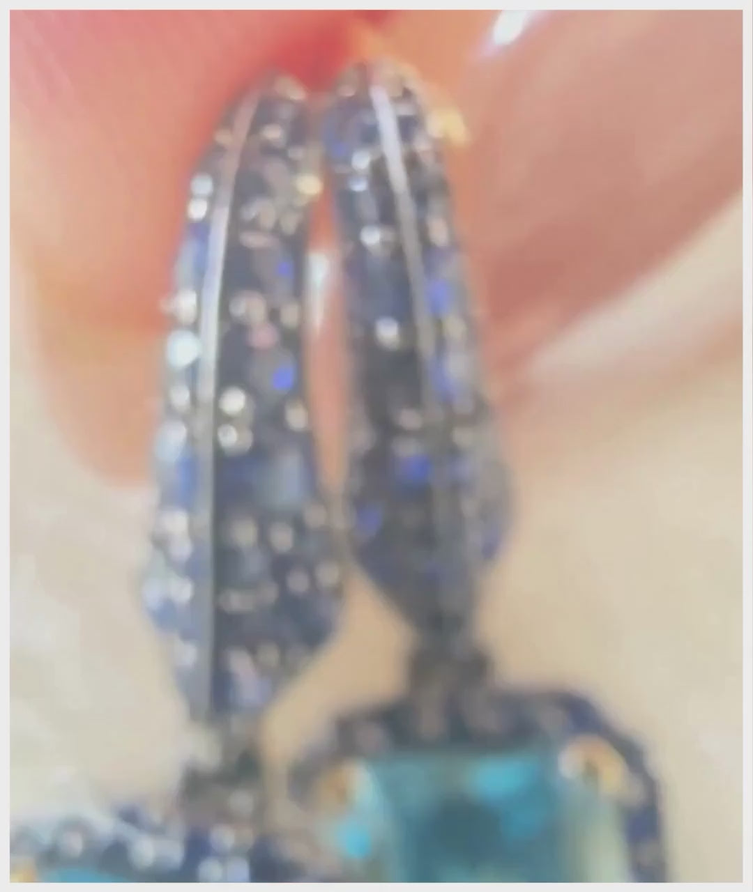 Yellow gold-Blue Topaz with Sapphire