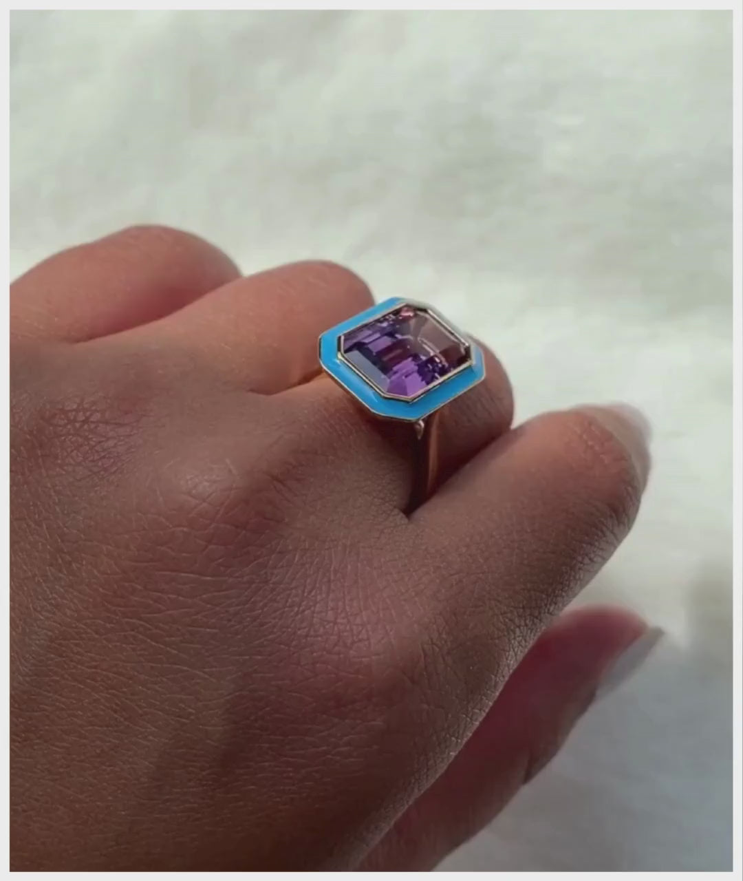 Amethyst with Turquoise Enamel