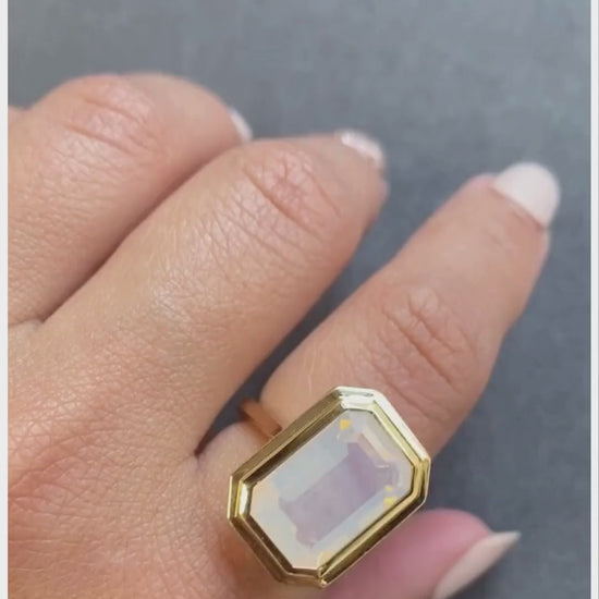 Yellow gold-Moon Quartz