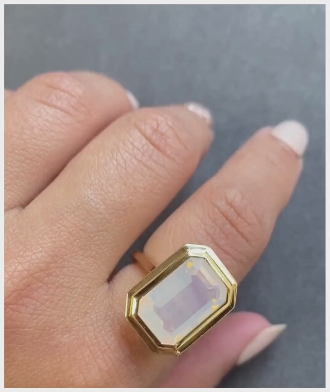 Yellow gold-Moon Quartz