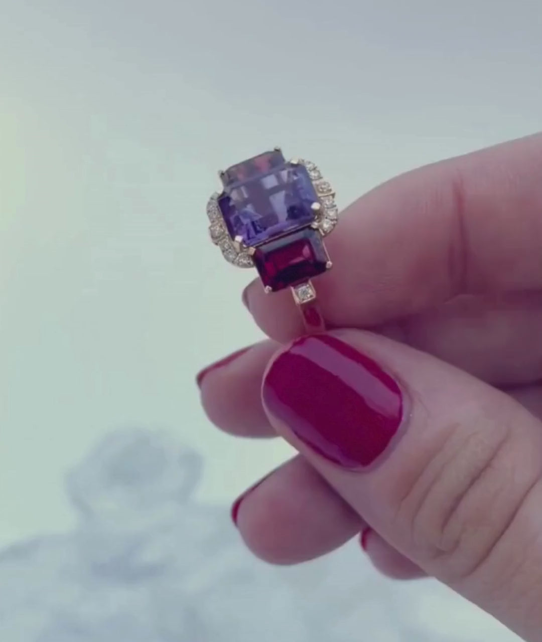 Amethyst with Garnet