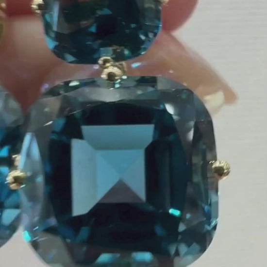 Yellow gold-London Blue Topaz