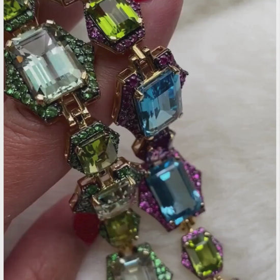 Blue Topaz, Peridot, Amethyst & Pink Sapphire