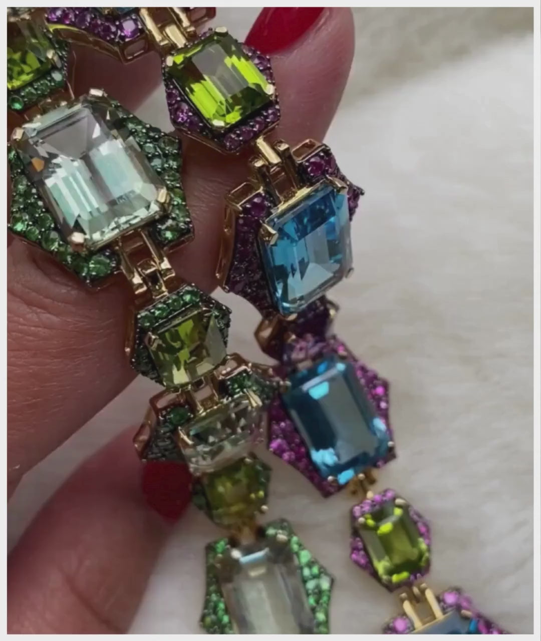 Blue Topaz, Peridot, Amethyst & Pink Sapphire
