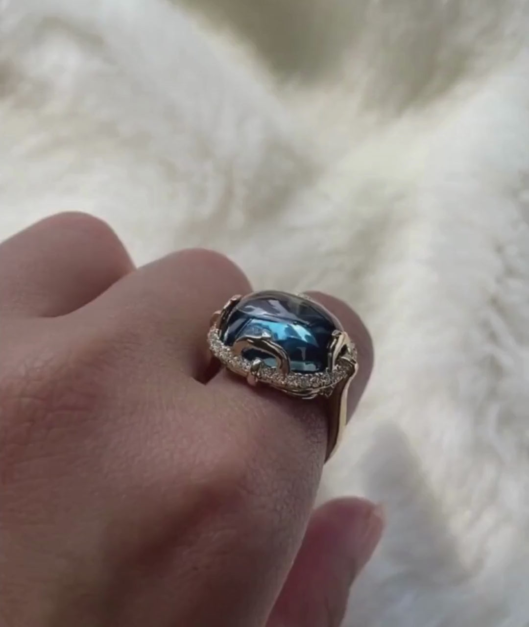 Yellow gold-London Blue Topaz