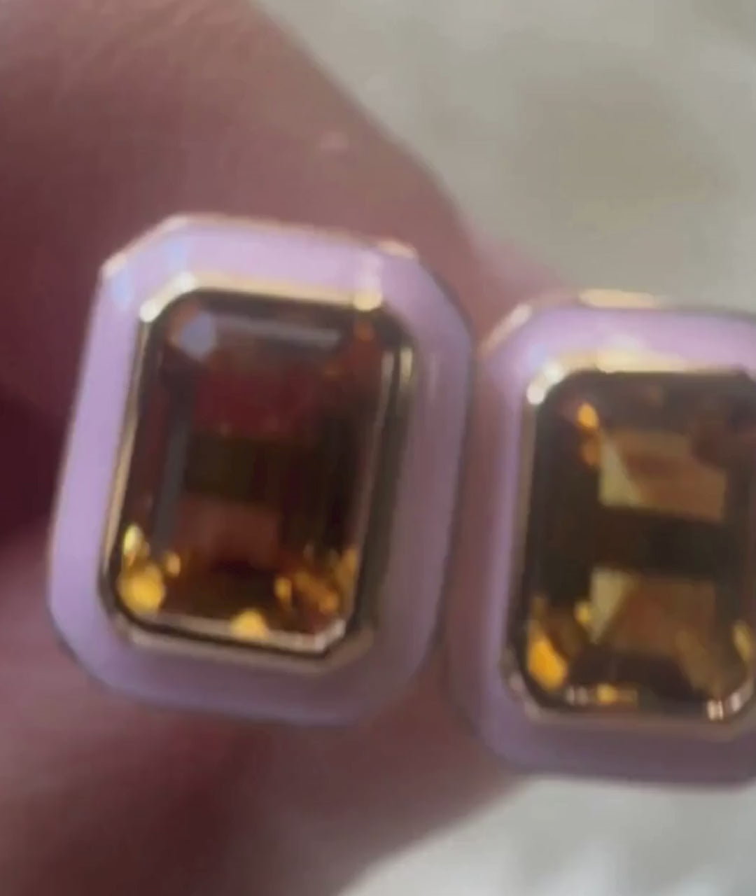 Citrine with Pink Enamel