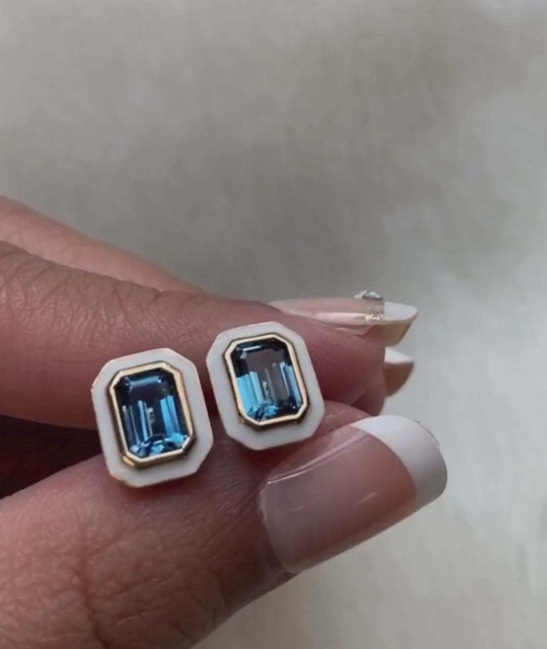 London Blue Topaz with White Enamel