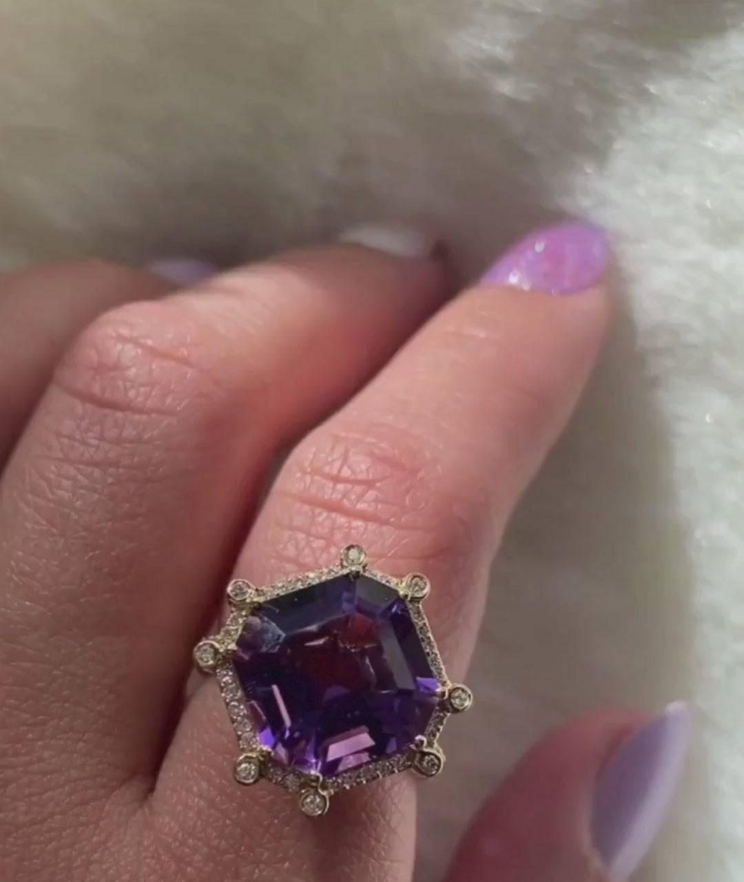 Yellow gold-Amethyst