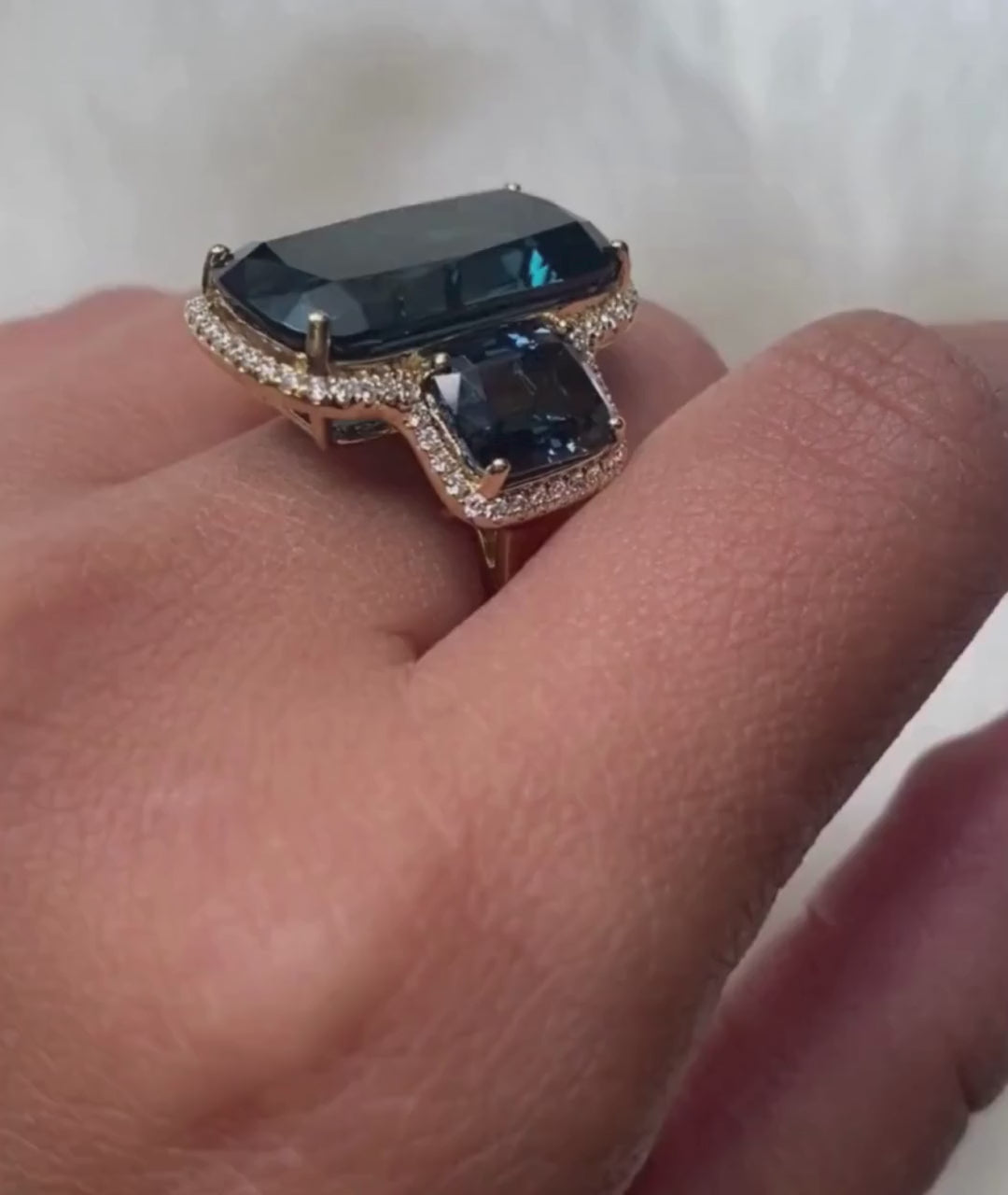 Yellow gold-London Blue Topaz