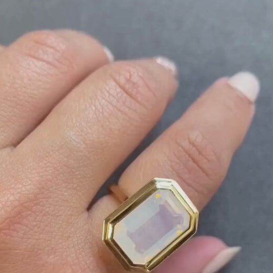 Yellow gold-Moon Quartz