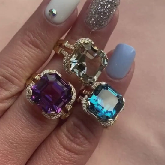 Yellow gold-Amethyst