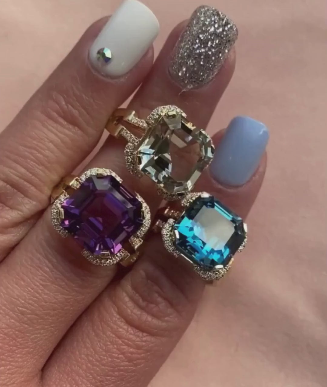 Yellow gold-Amethyst