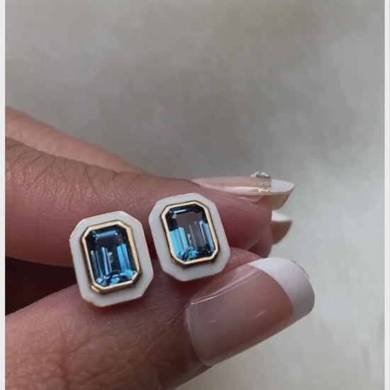 London Blue Topaz with White Enamel