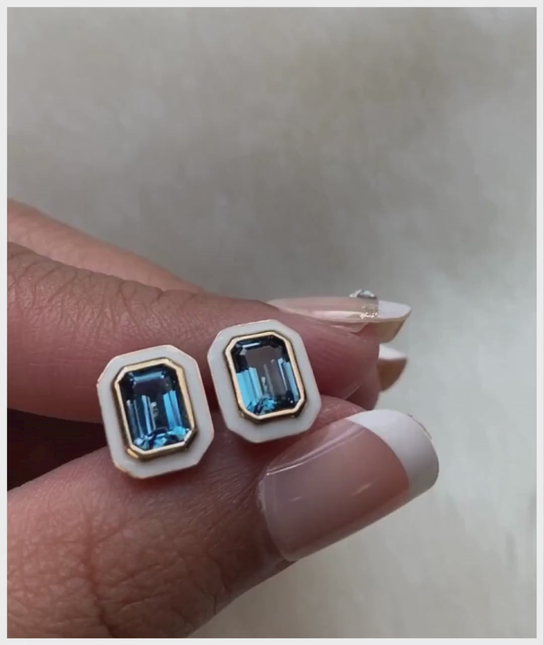 London Blue Topaz with White Enamel