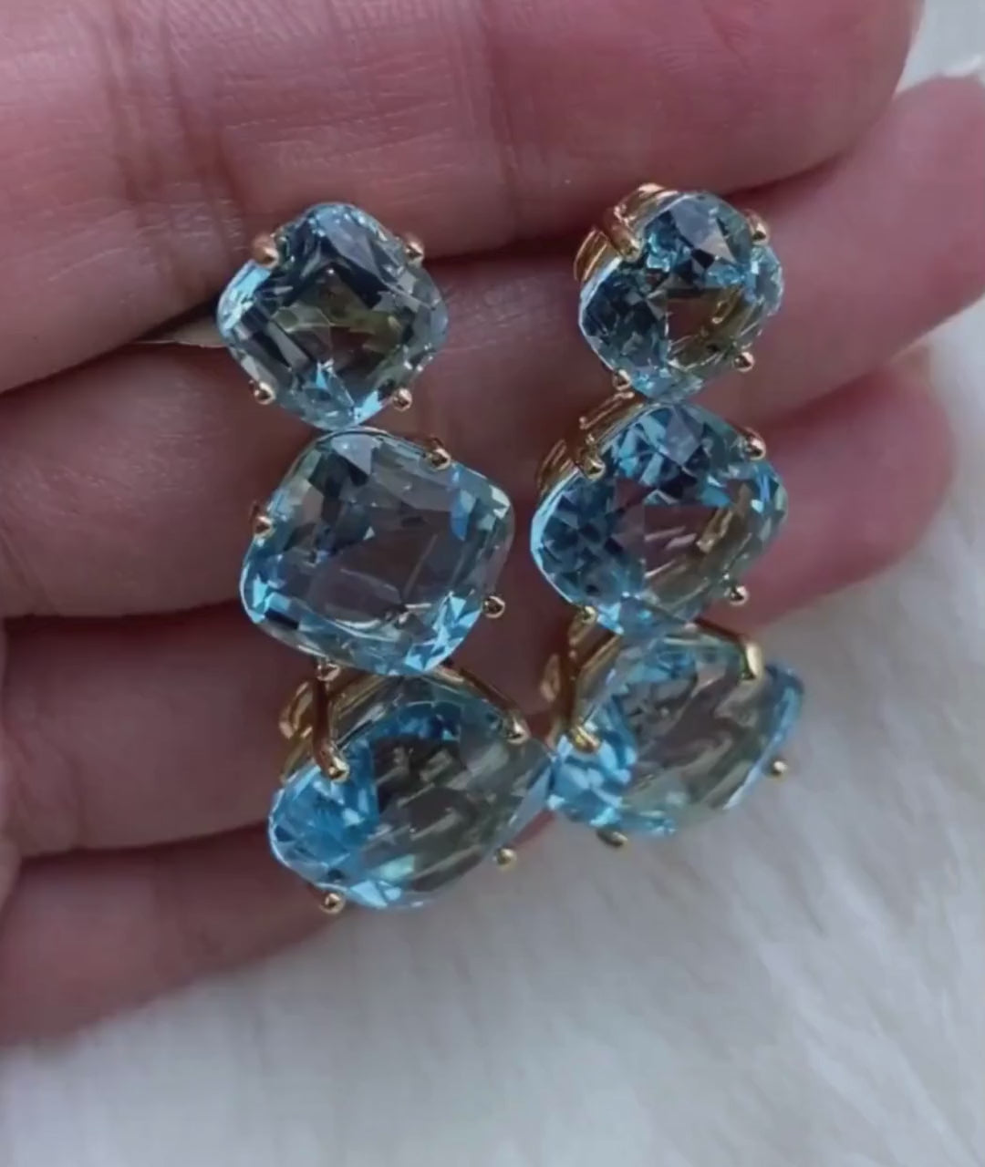 Yellow gold-Blue Topaz