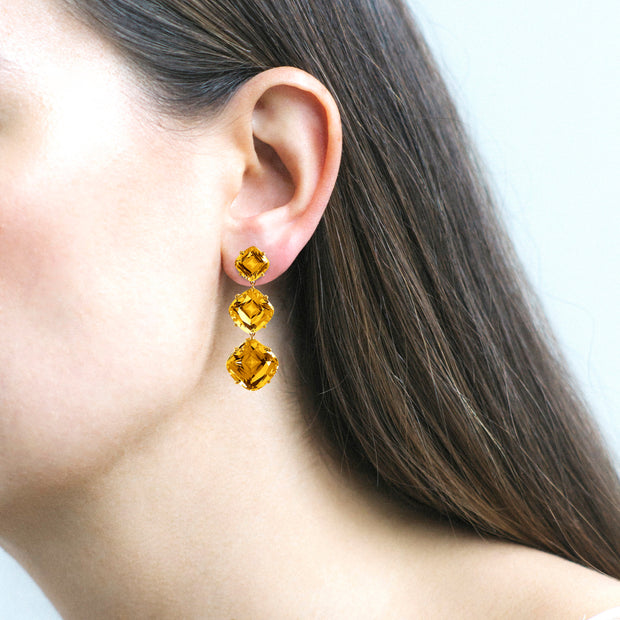 Citrine Cushion Earrings