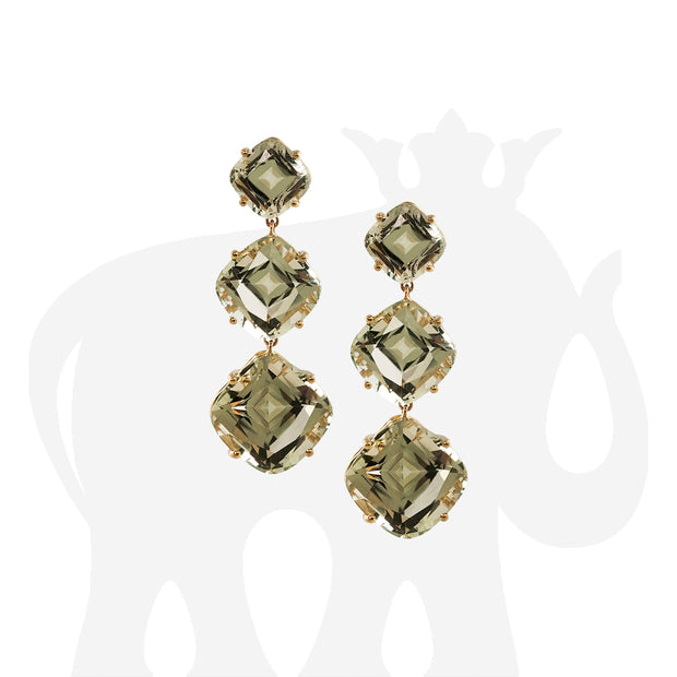 Prasiolite Cushion Earrings