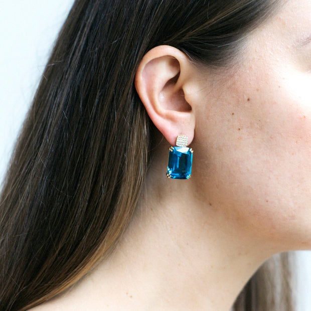 London Blue Topaz Cushion Earrings