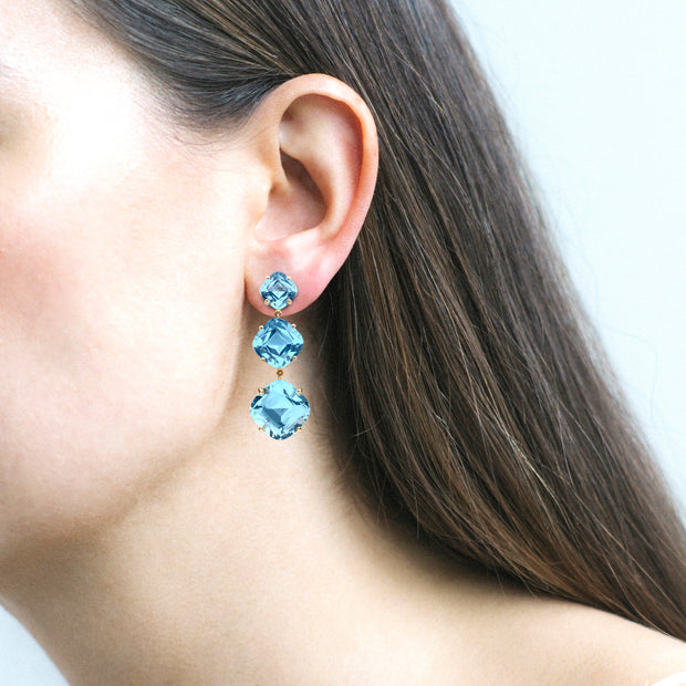 Blue Topaz Cushion Earrings