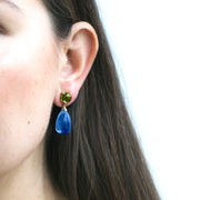 London Blue Topaz & Peridot Drop Earrings