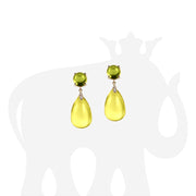 Lemon Quartz & Peridot Drop Earrings