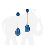 London Blue Topaz Long Drop Earrings