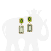 Prasiolite & Peridot Emerald Cut Earrings